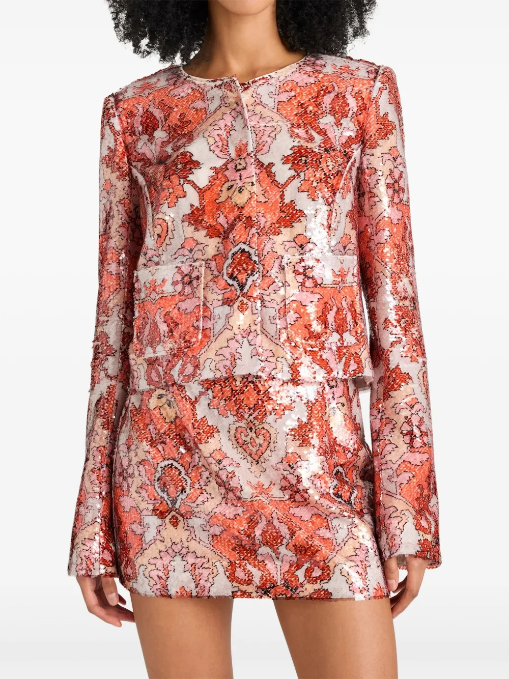 Cinq À Sept Cinq A Sept Sequin Damask Jacket In Pink