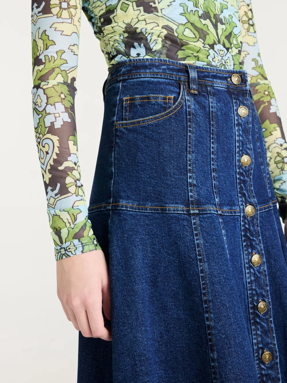 Cinq A Sept Veena denim rok Blauw