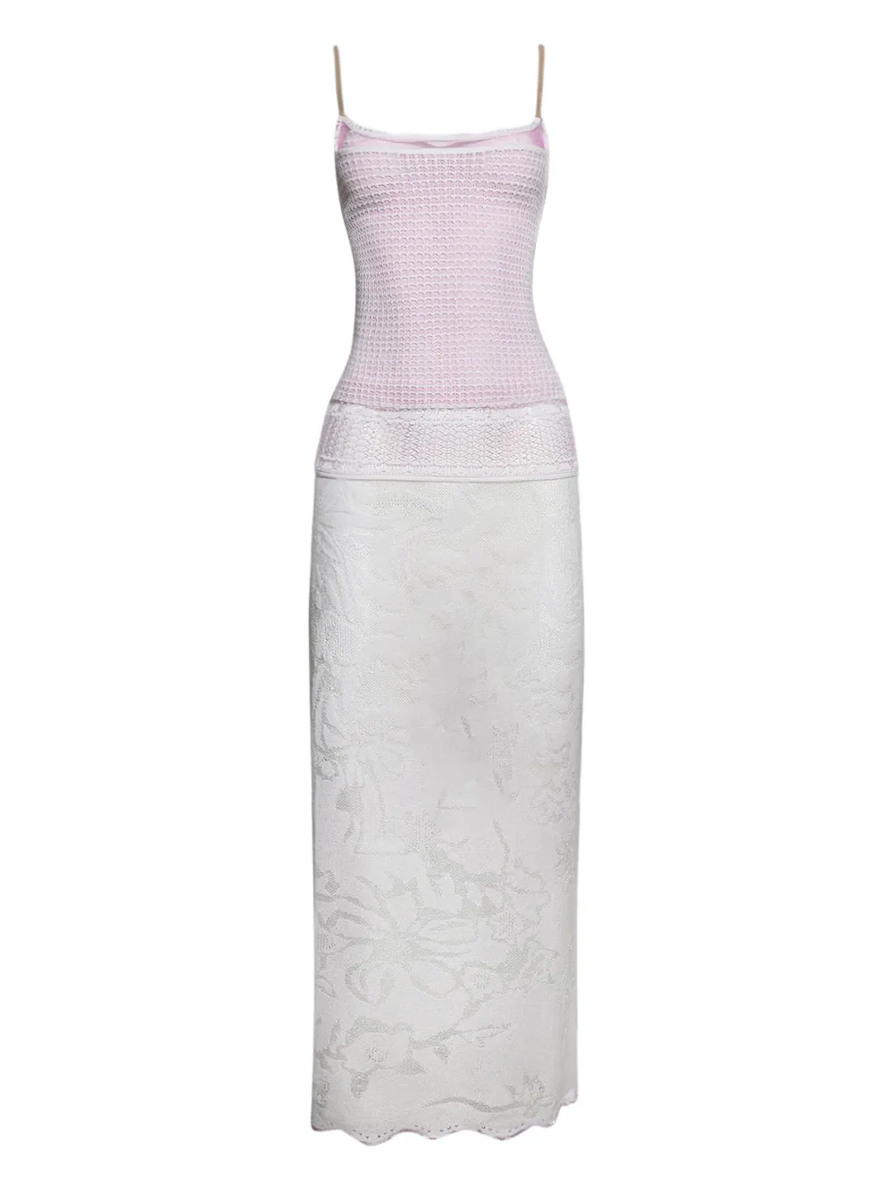 lace-detailing midi dress