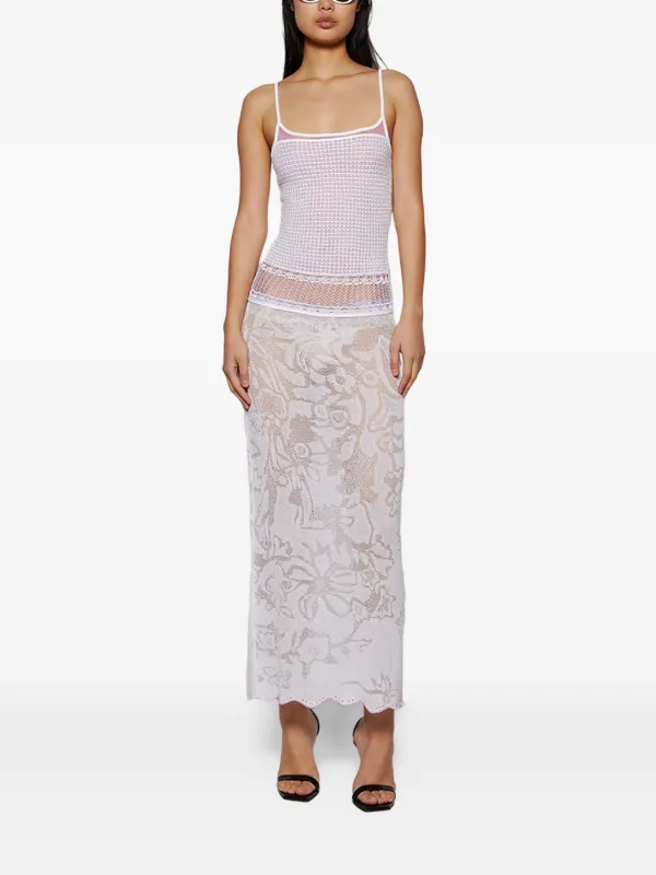 Roberta Einer lace-detailing Midi Dress | Pink | FARFETCH