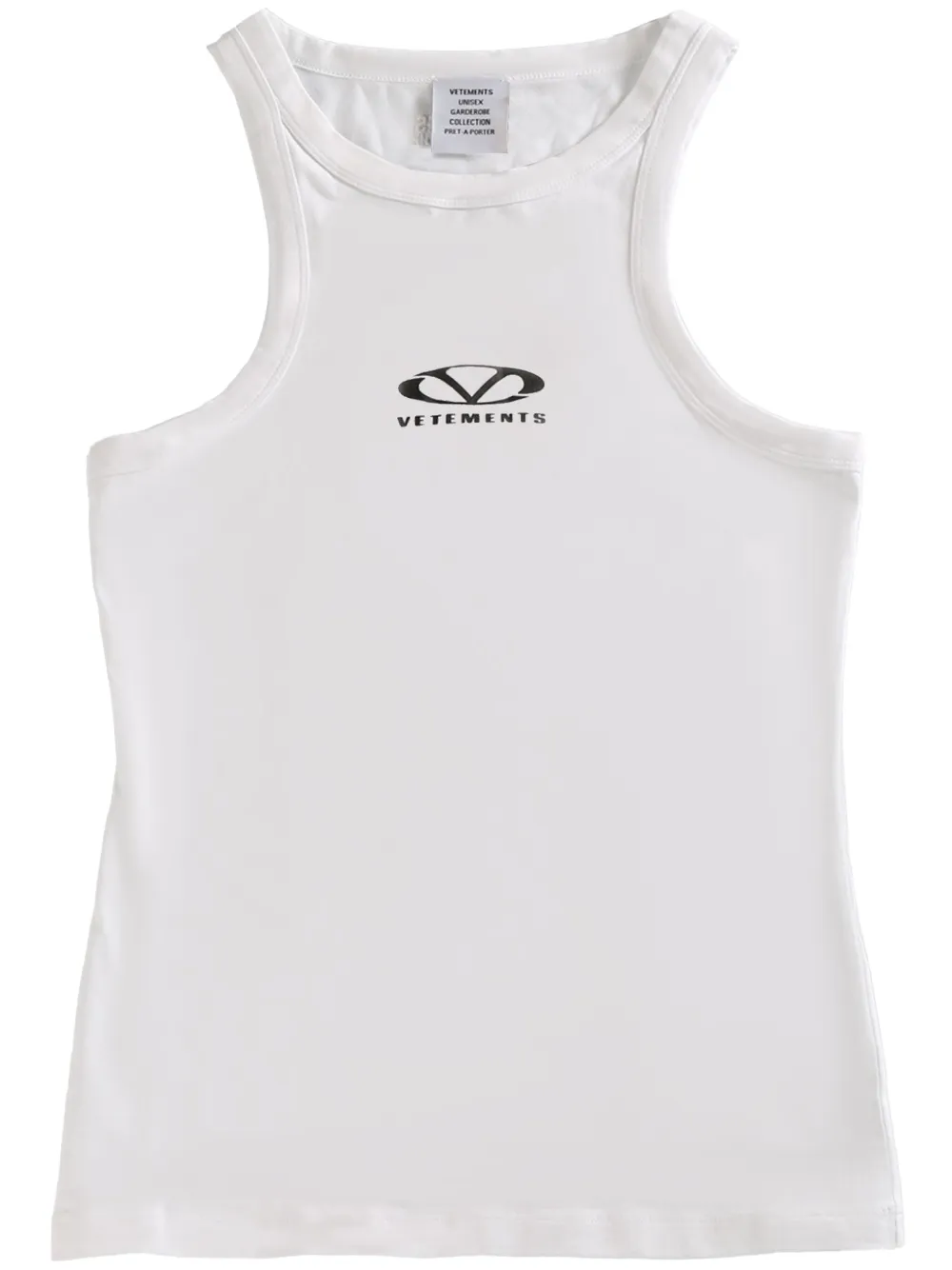 VETE TS oval-logo tank top Wit