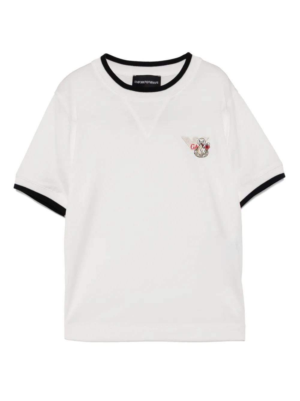 Emporio Ar i Kids T-shirt met geborduurd logo Wit