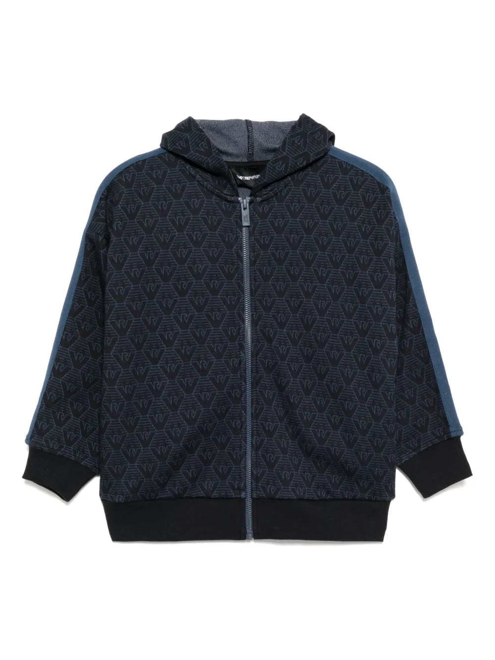 Image 1 of Emporio Armani Kids monogram zip-up hoodie