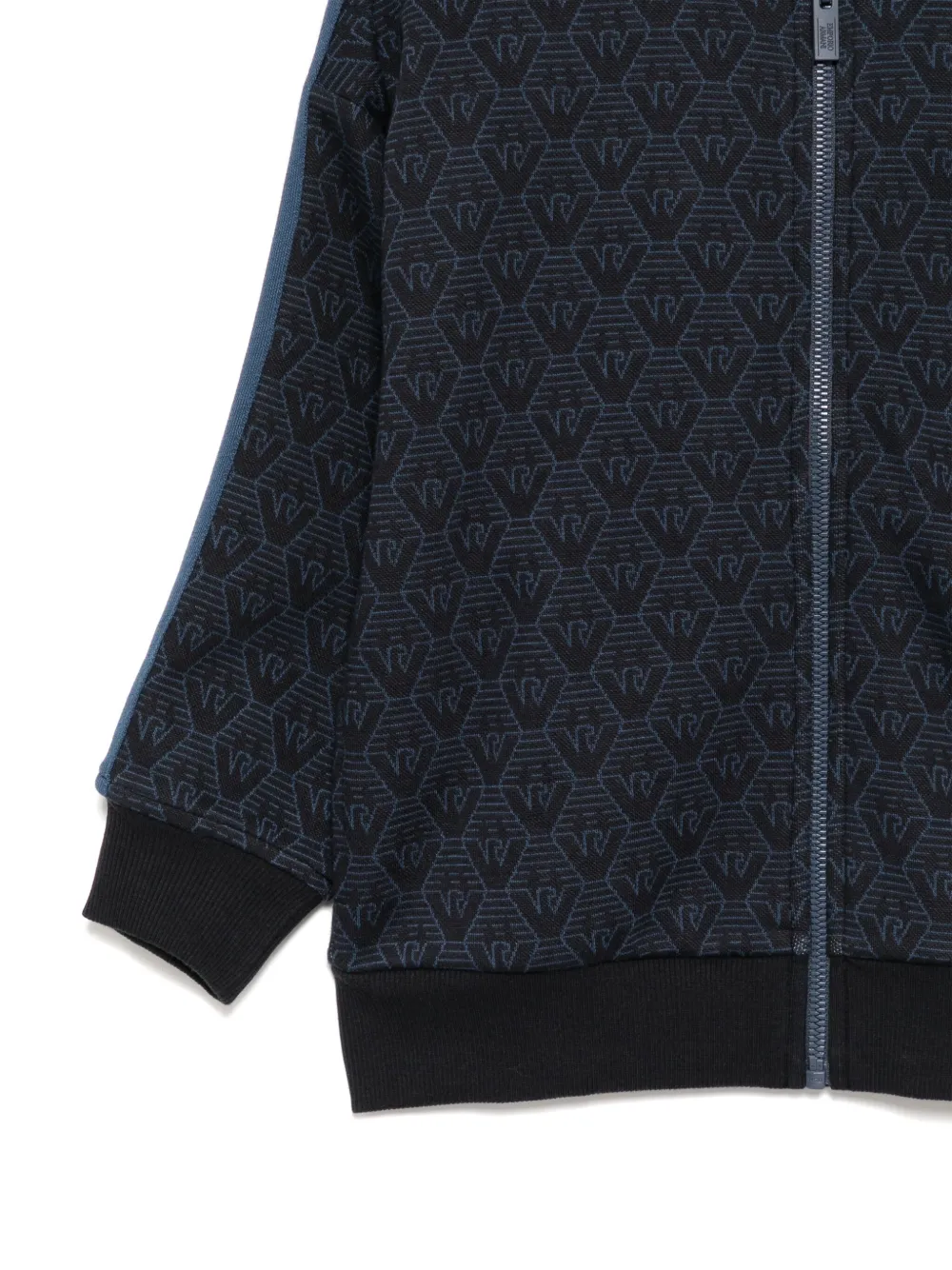 Emporio Armani Kids Hoodie met monogram en rits Blauw