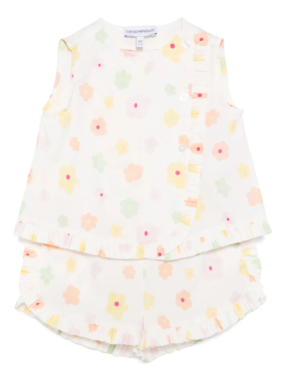 Emporio Ar i Kids Trainingspak met bloe print Wit