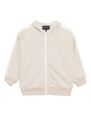 emporio armani カーディガン Emporio Armani Kids ロゴインターシャ ジップアップ カーディガン