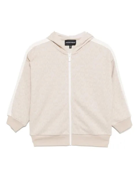 Emporio Armani Kids monogram zip-up hoodie