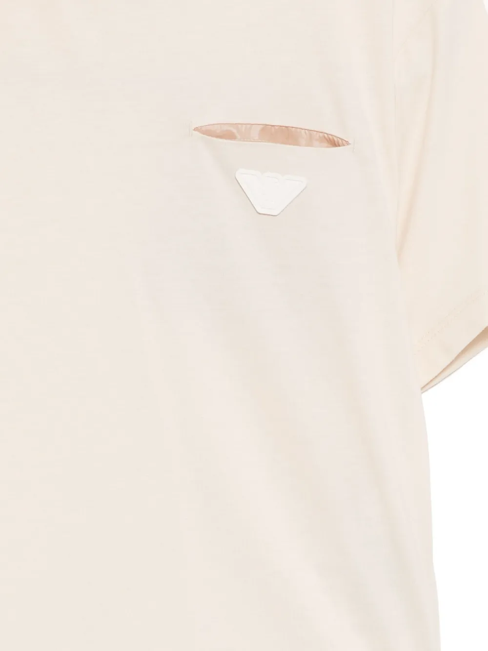 Emporio Armani Kids T-shirt met logopatch Beige