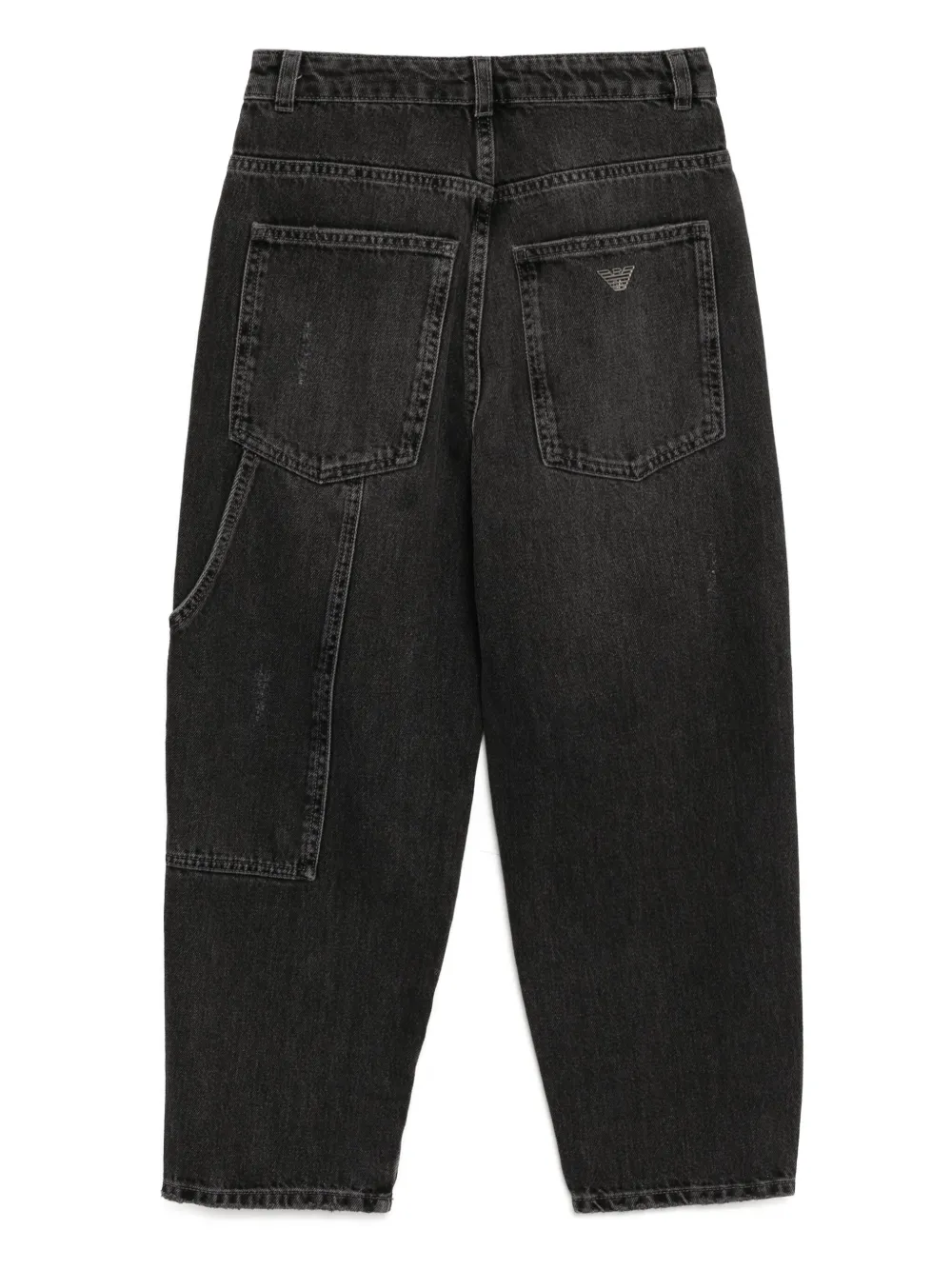 Emporio Armani Kids Gerafelde jeans Zwart