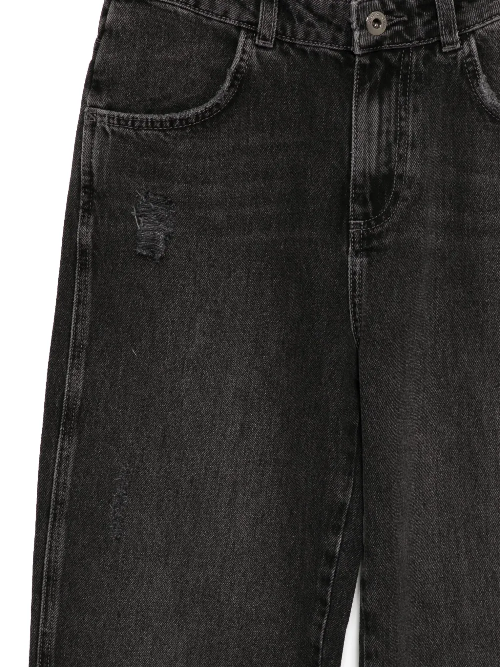 Emporio Armani Kids Gerafelde jeans Zwart