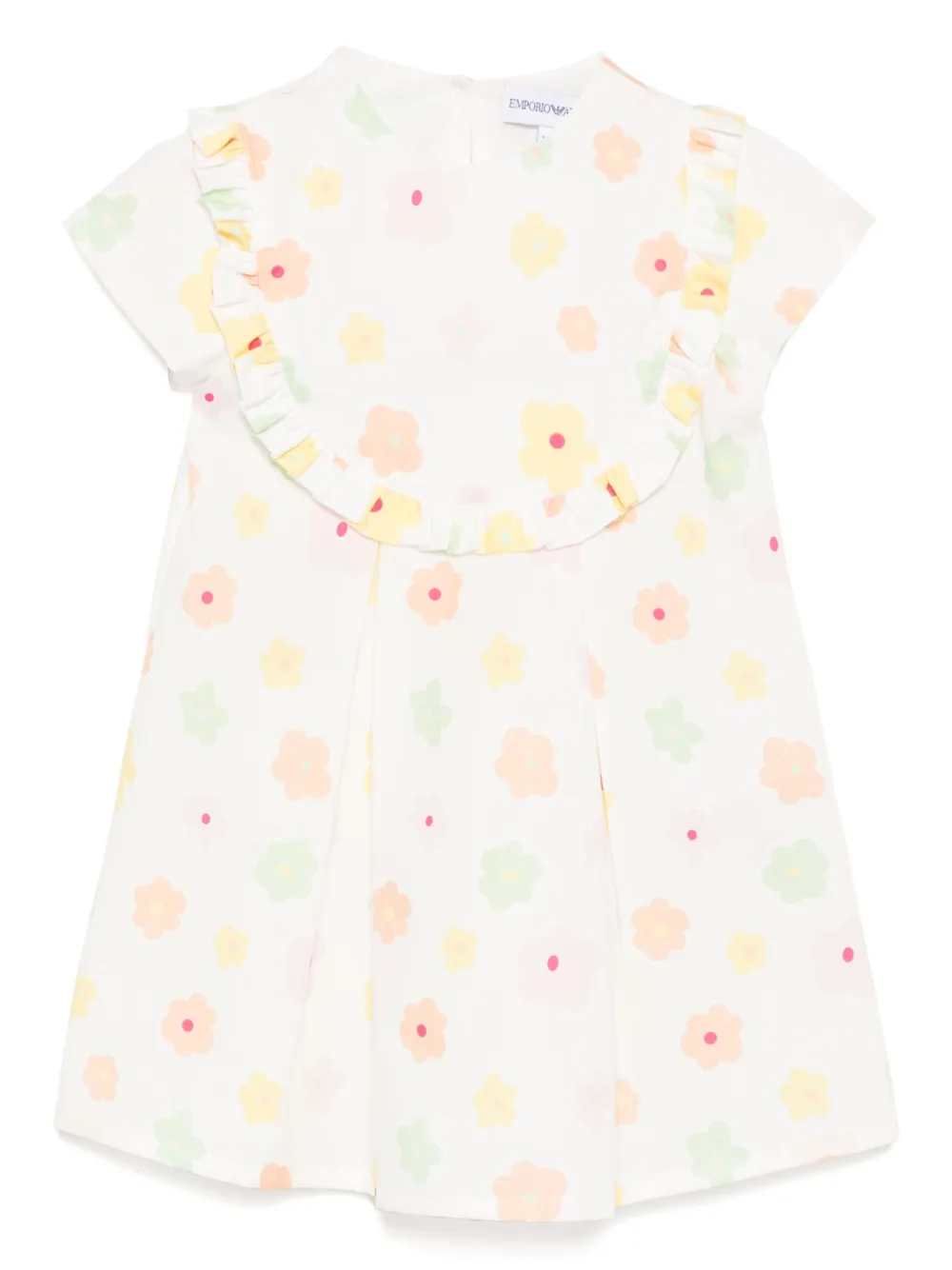 Emporio Ar i Kids Jurk met bloe print Wit