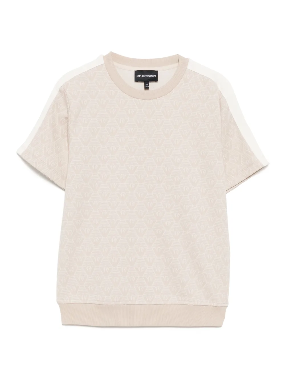 Emporio Ar i Kids T-shirt met monogram Beige