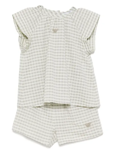 Emporio Armani Kids checked tracksuit set
