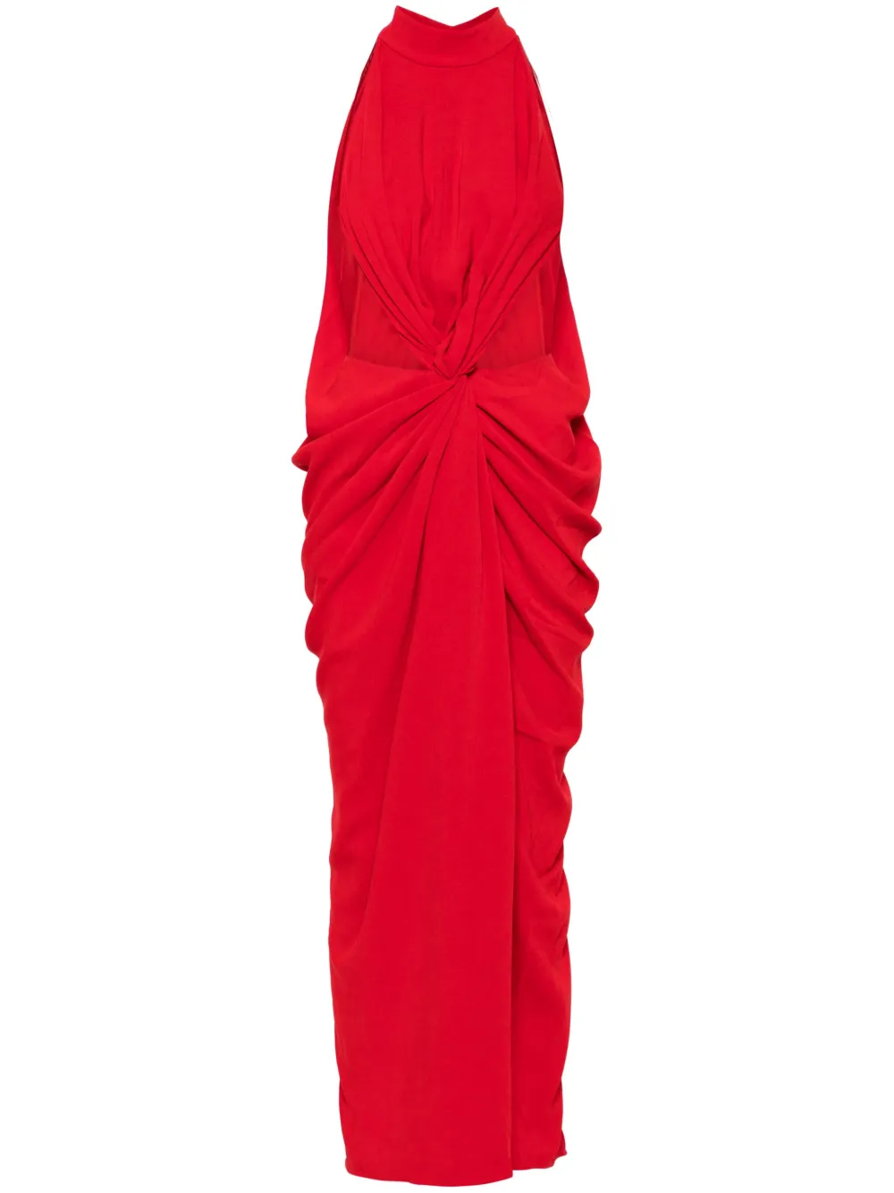 OUDE WAAG robe longue à design drapé | rouge | Image 1