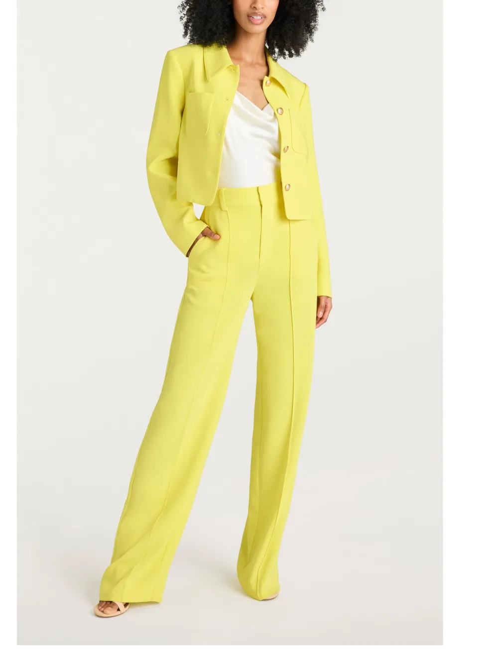 Cinq À Sept Cinq A Sept Amanda Cropped Jacket In Starfruit