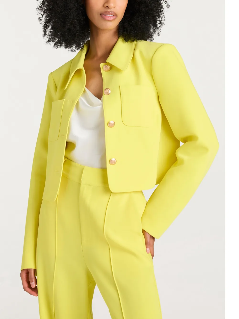 Cinq À Sept Cinq A Sept Amanda Cropped Jacket In Starfruit