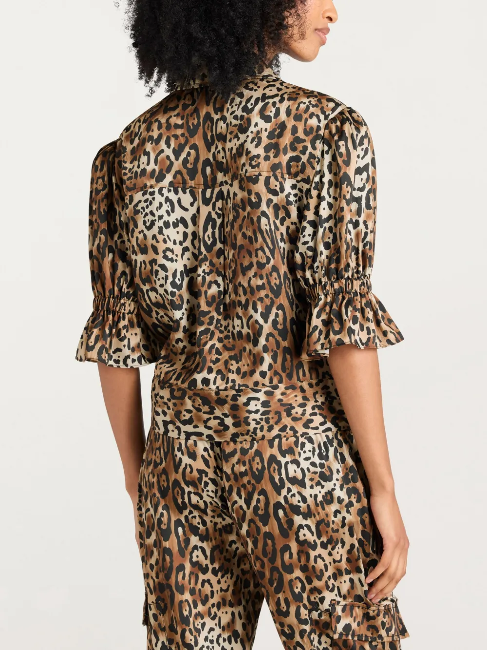 Cinq À Sept Holly Leopard Short-sleeve Jacket In Brown