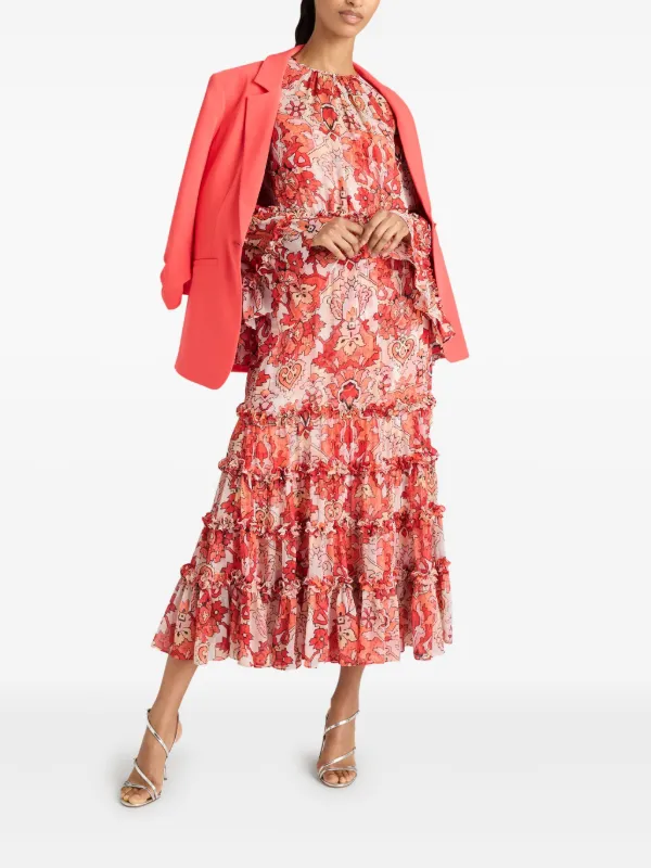 open lace back dress Estella Red Damask Distressed Vintage Photography Backdrop main image 1