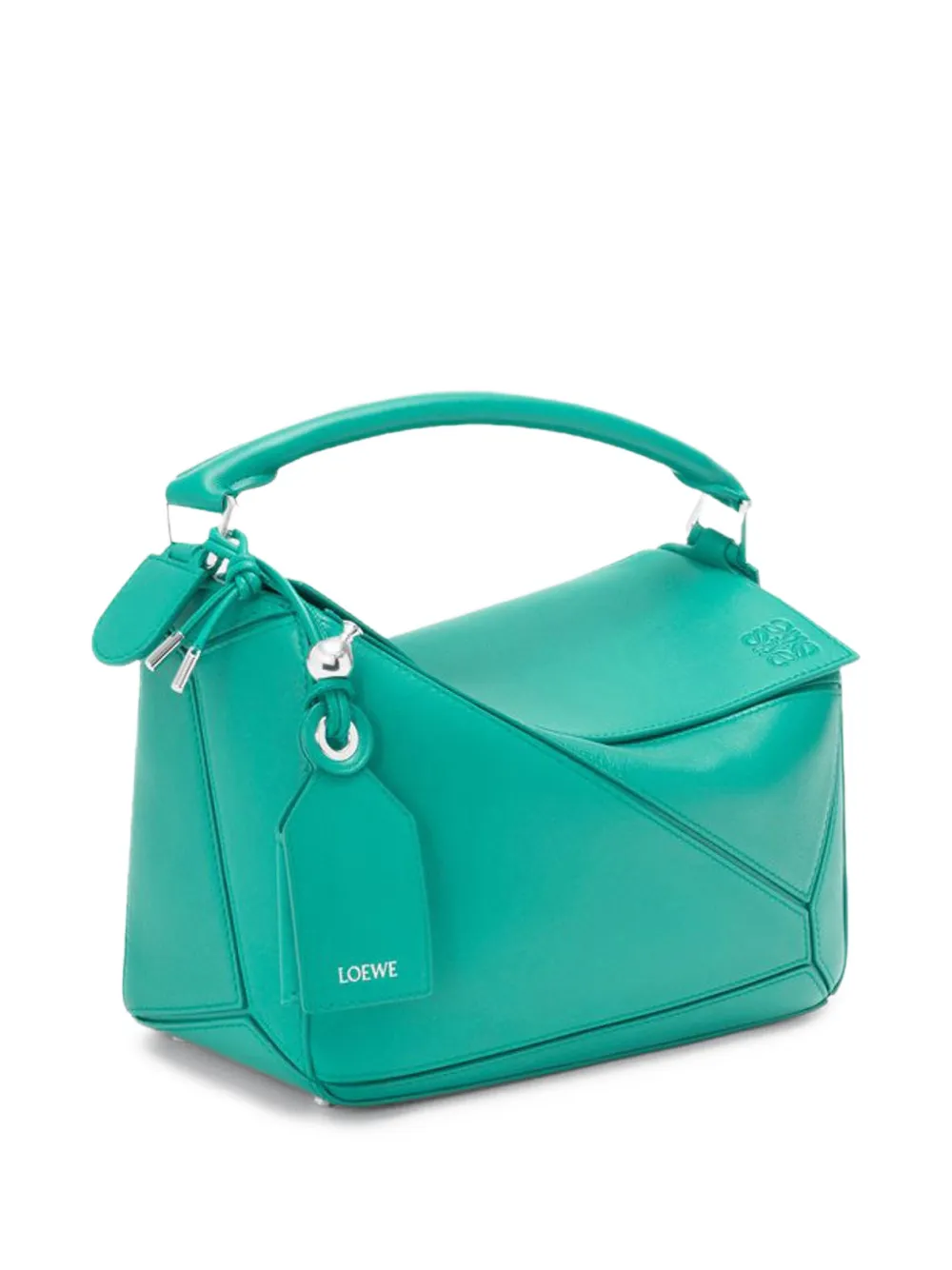 LOEWE Soft Puzzle geometric leather tote bag Blauw