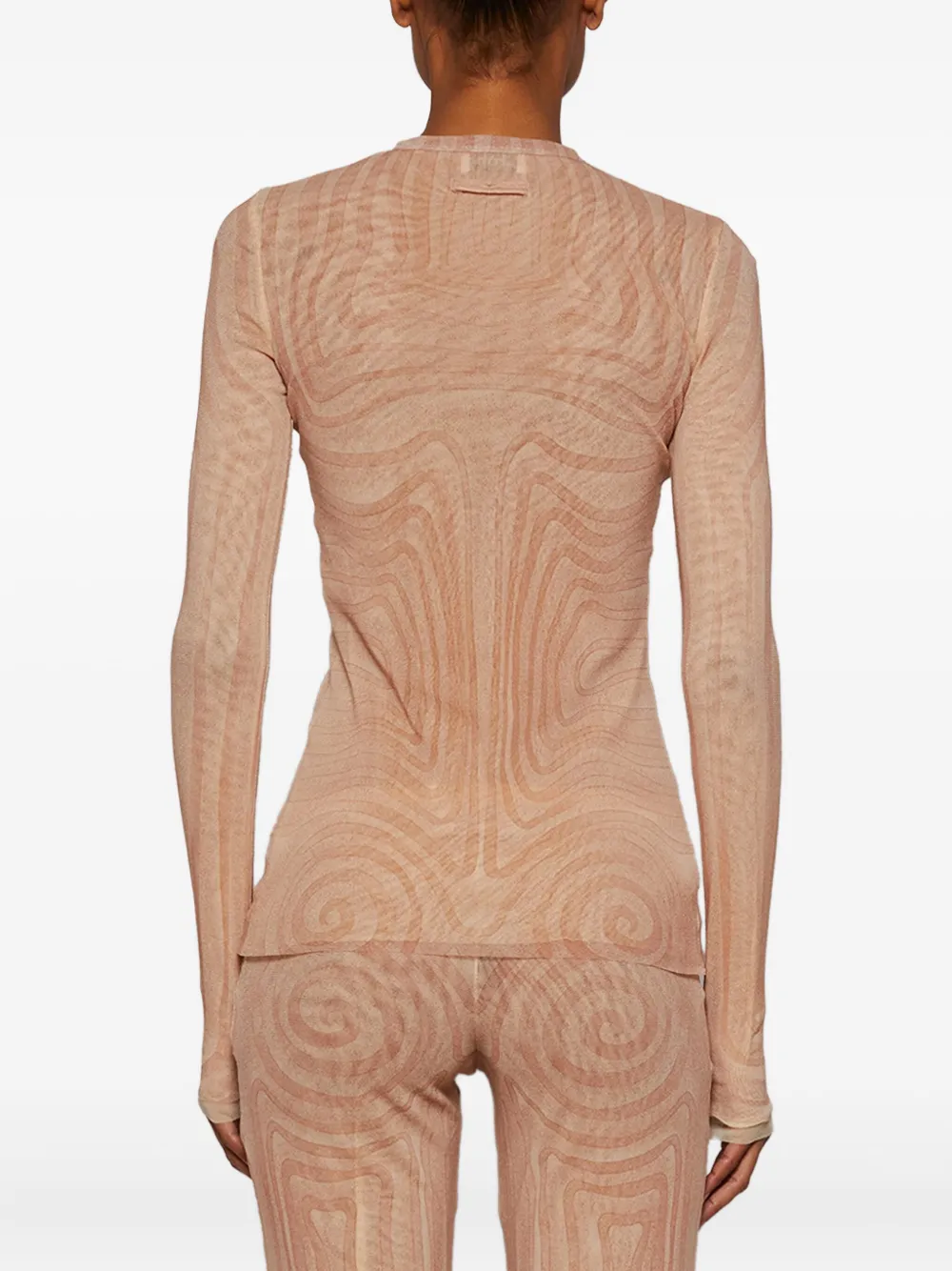 Jean Paul Gaultier spiral-print top Beige