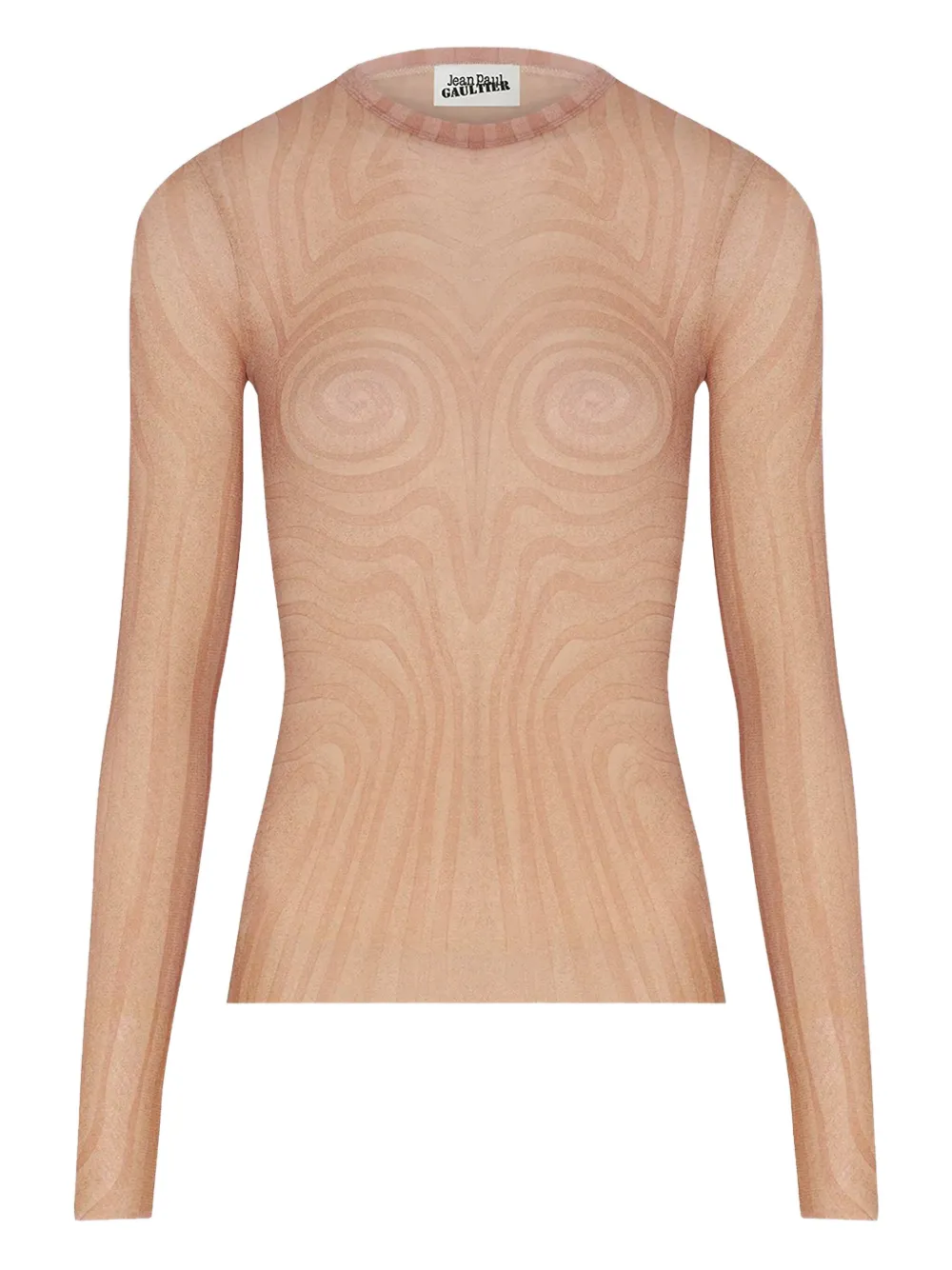 Jean Paul Gaultier spiral-print top Beige