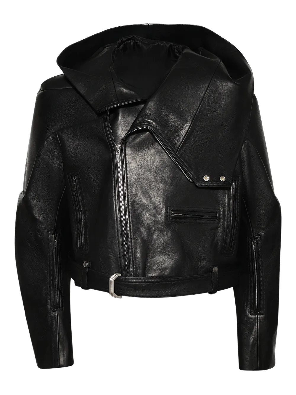 Rick Owens asymmetric leather jacket | Black | Image 1