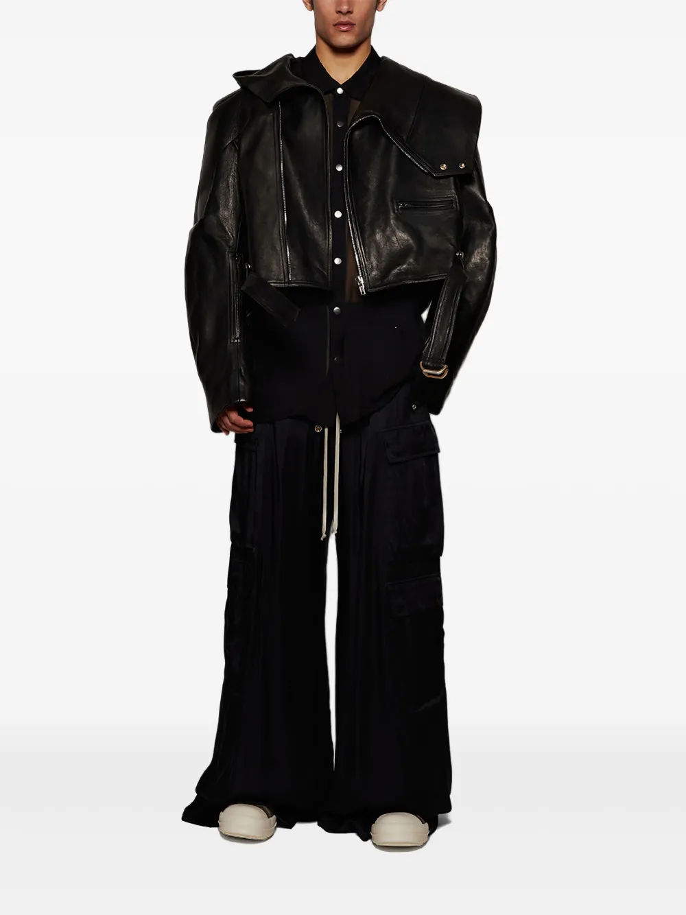 Rick Owens asymmetric leather jacket | Leather Jackets | Image 2