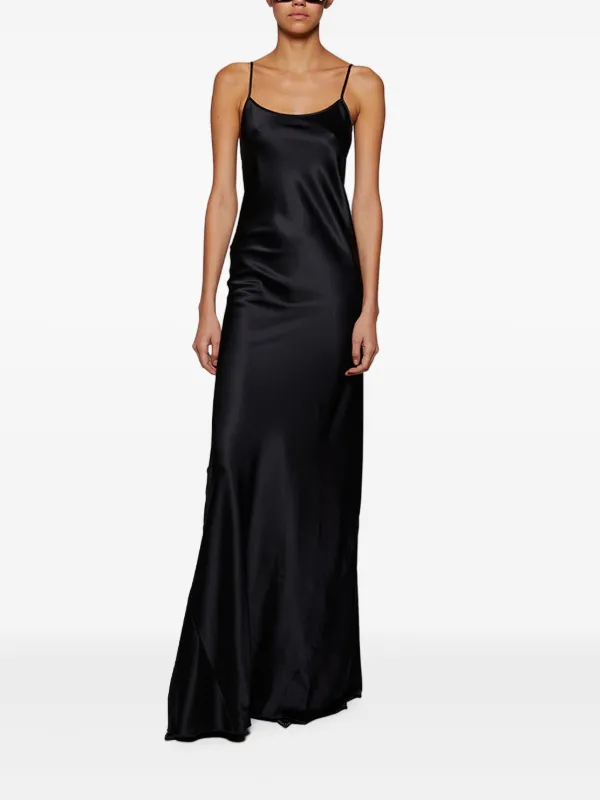 eve silk maxi dress Eve open-back stretch-silk maxi dress - black