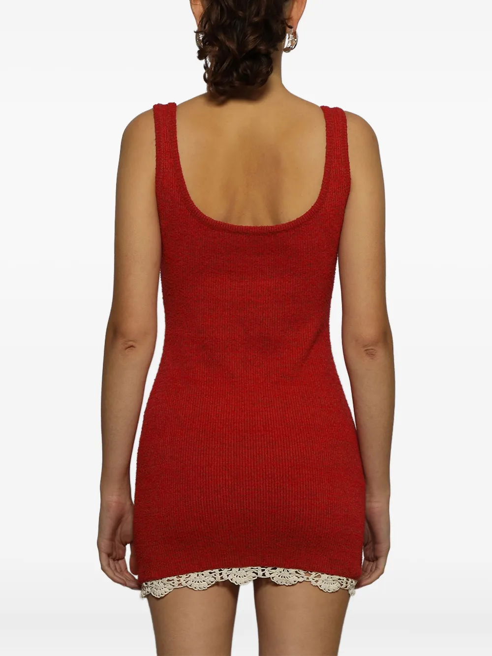 Magda Butrym Ribgebreide mini-jurk Rood