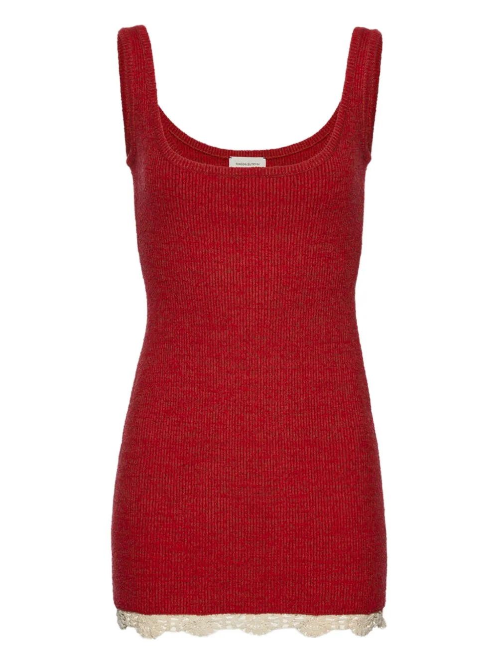 Magda Butrym Ribgebreide mini-jurk Rood
