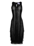 Roberta Einer feather-detailing midi dress - Black