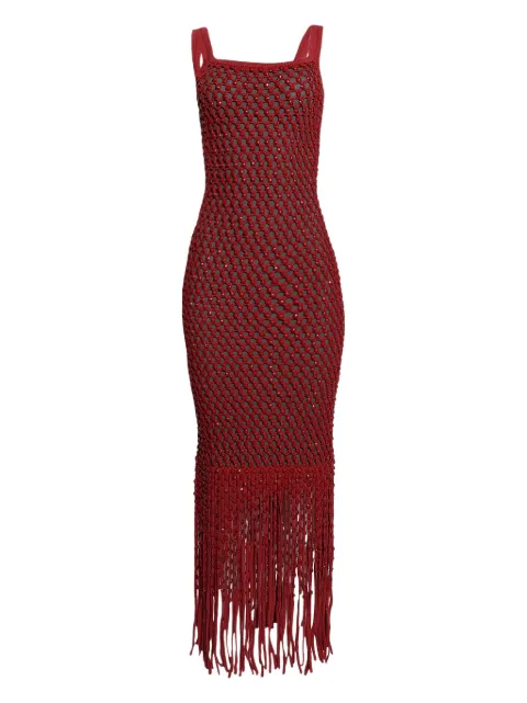 diotima Gala fringe-detail knitted dress