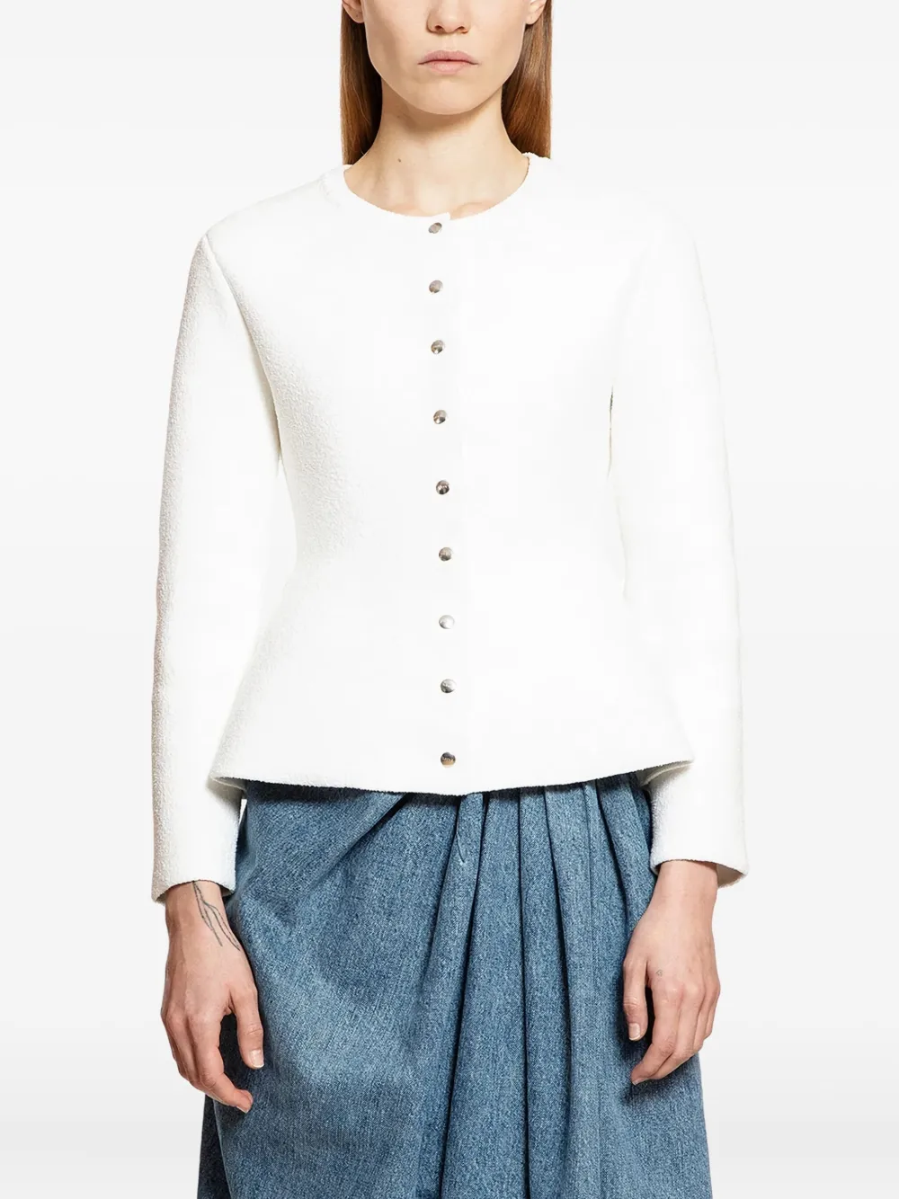 Loewe Long-sleeved Cardigan In White