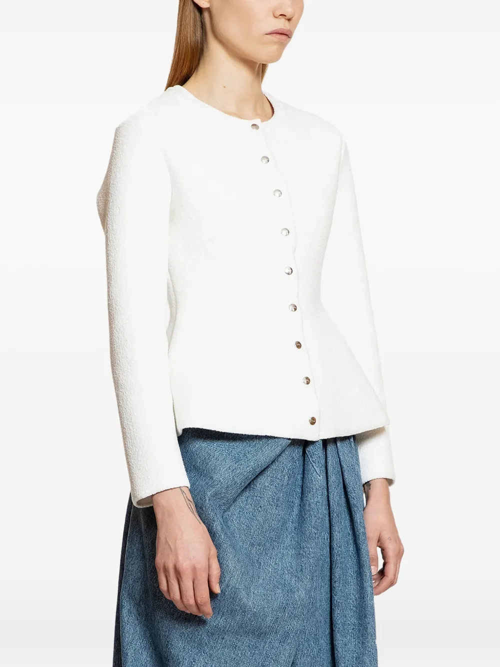 Loewe Long-sleeved Cardigan In White