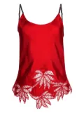 diotima Bennett leaf lace-trim cami top - Red