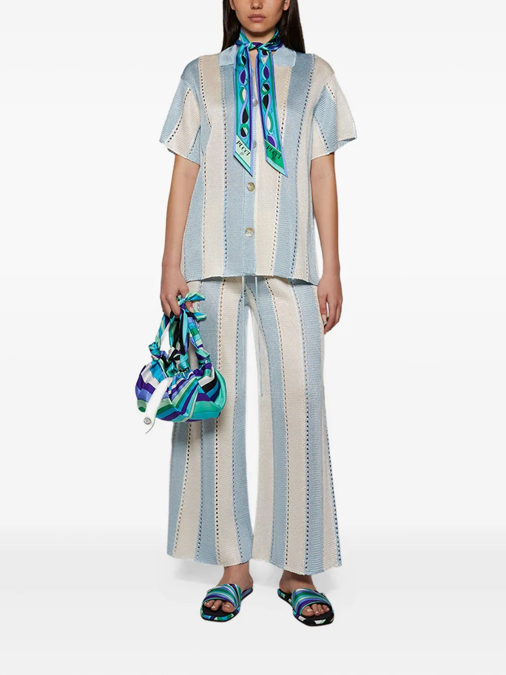 PUCCI Geknoopte schoudertas met Iride-print - Groen