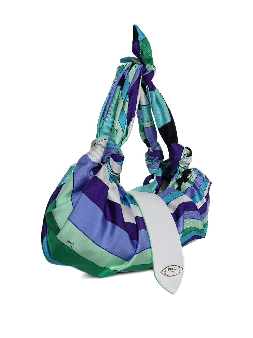 Pucci Iride-print Knotted Shoulder Bag In Multi