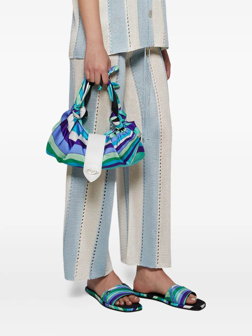 Pucci Iride-print Knotted Shoulder Bag In Multi