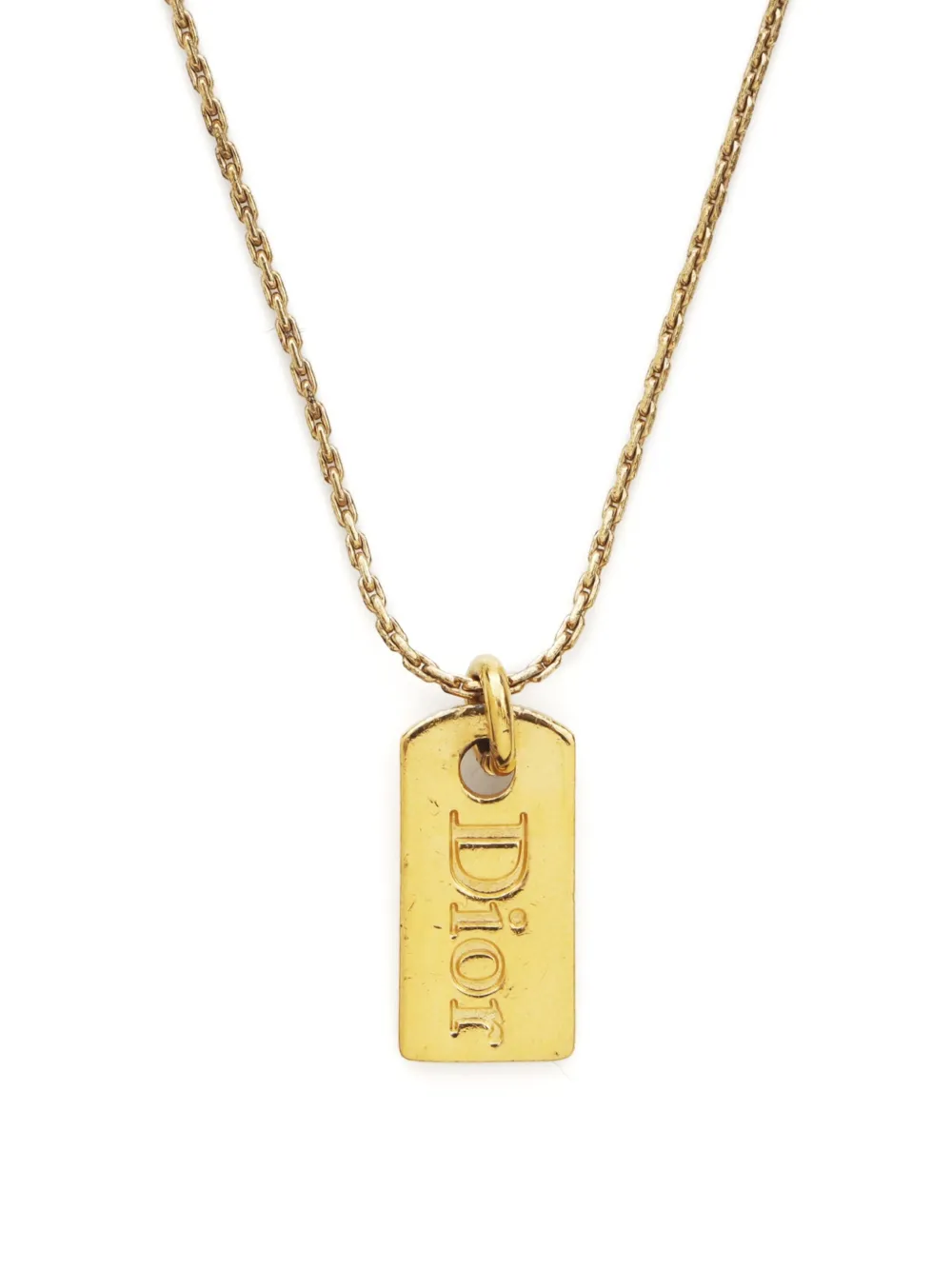 Christian Dior Pre-Owned 1990-2000 logo plate necklace - Goud