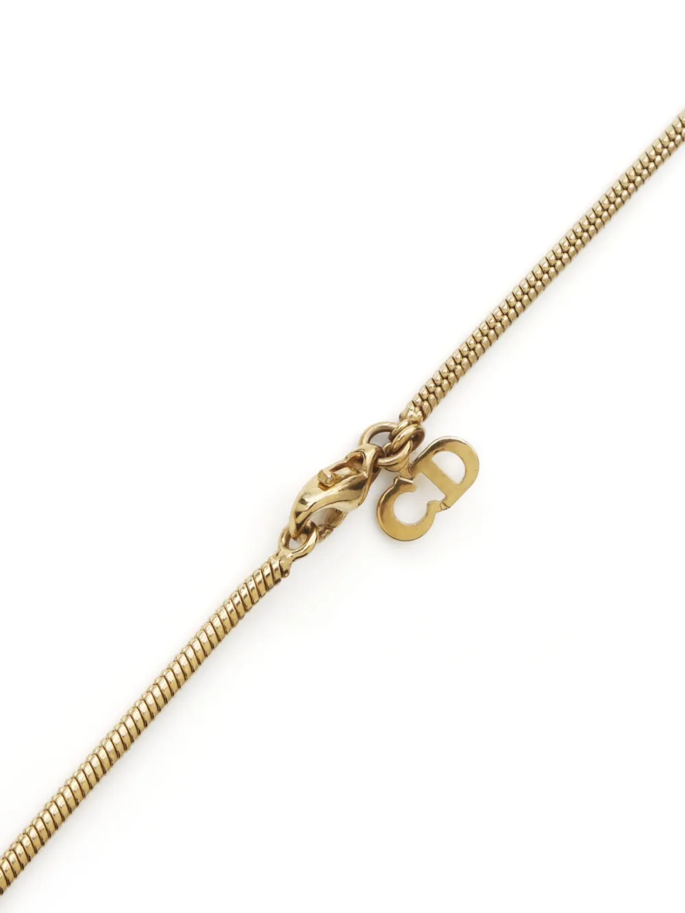 Pre-owned Dior 2000 Logo Necklace In Gold