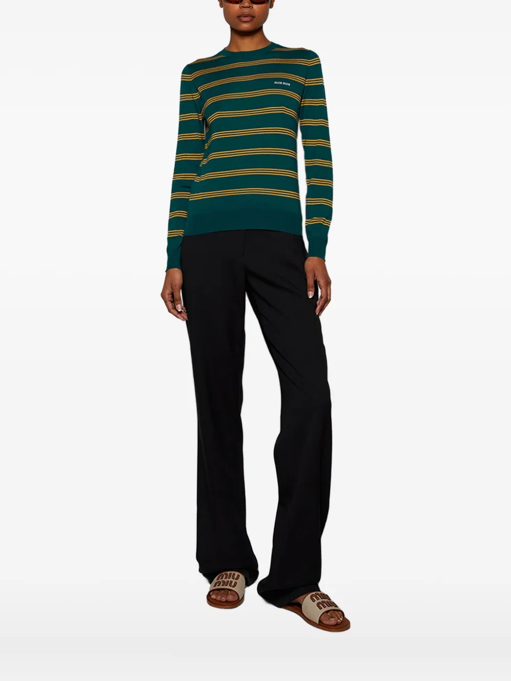 Miu Miu Striped Long Sleeve T-shirt