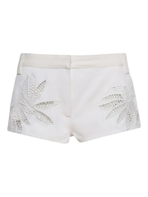 diotima Rider leaf-embroidered cotton shorts