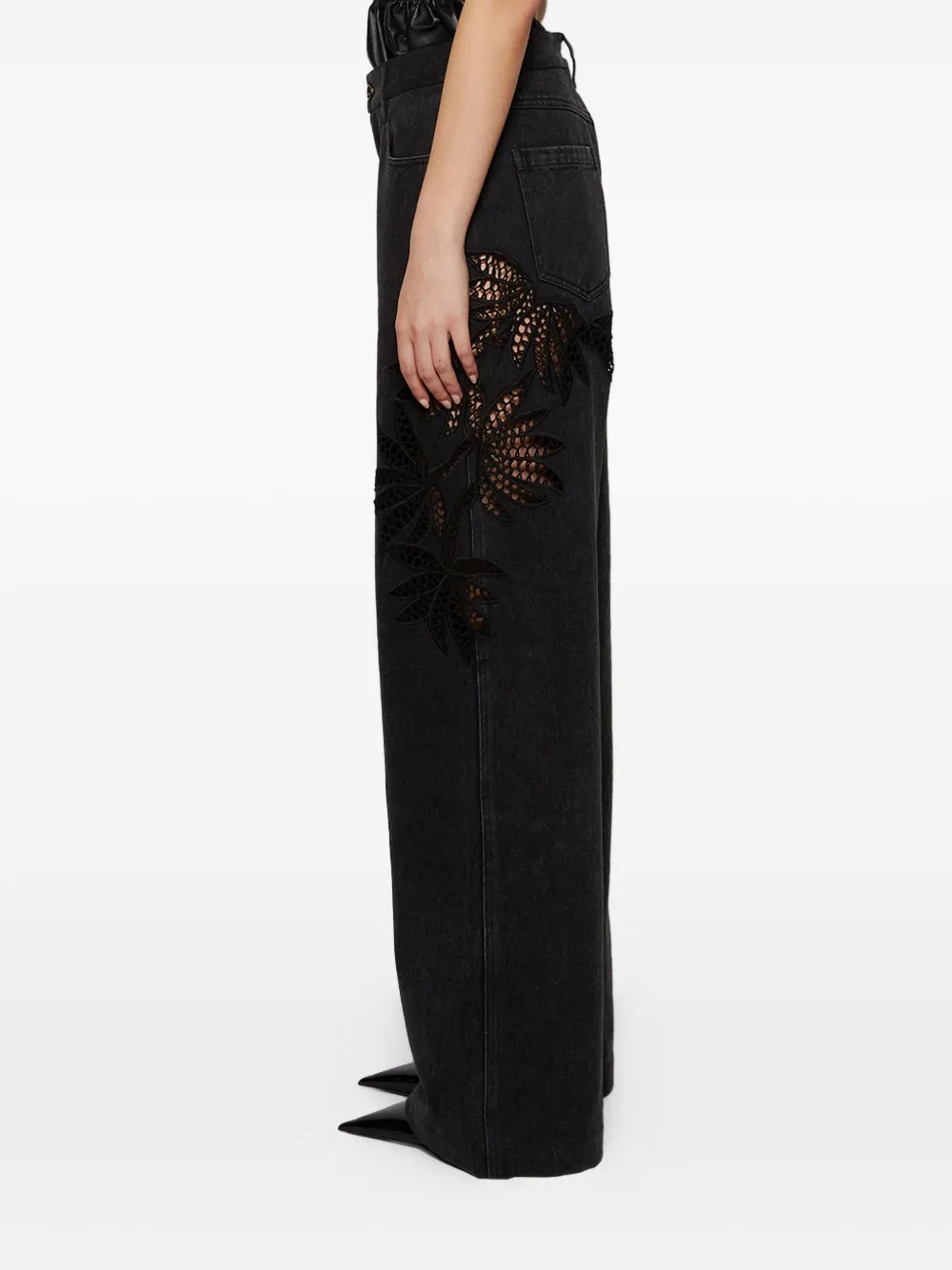 Diotima Stulla Floral-lace Jeans In Black