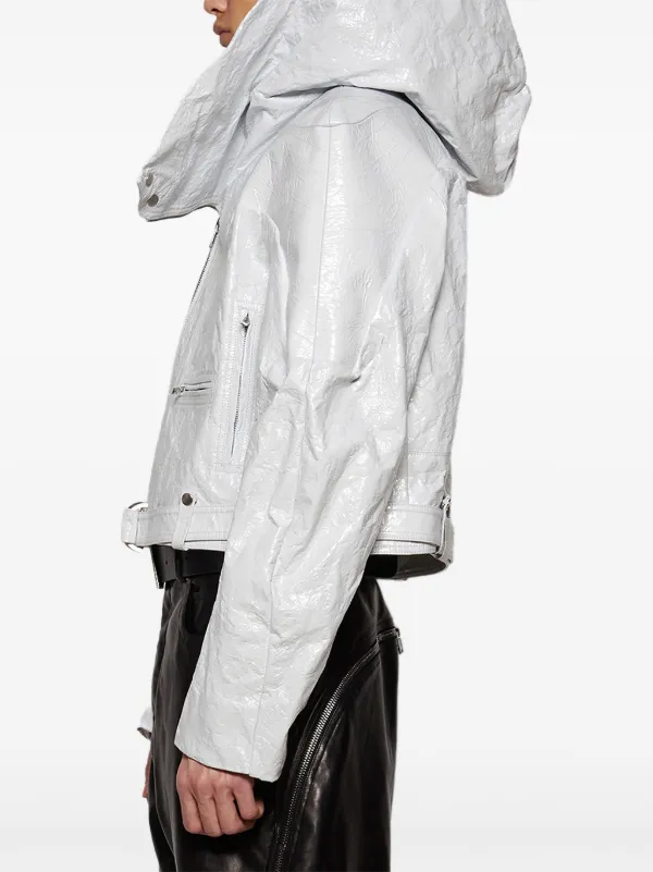 Rick Owens Cropped Hooded Jacket | White | FARFETCH