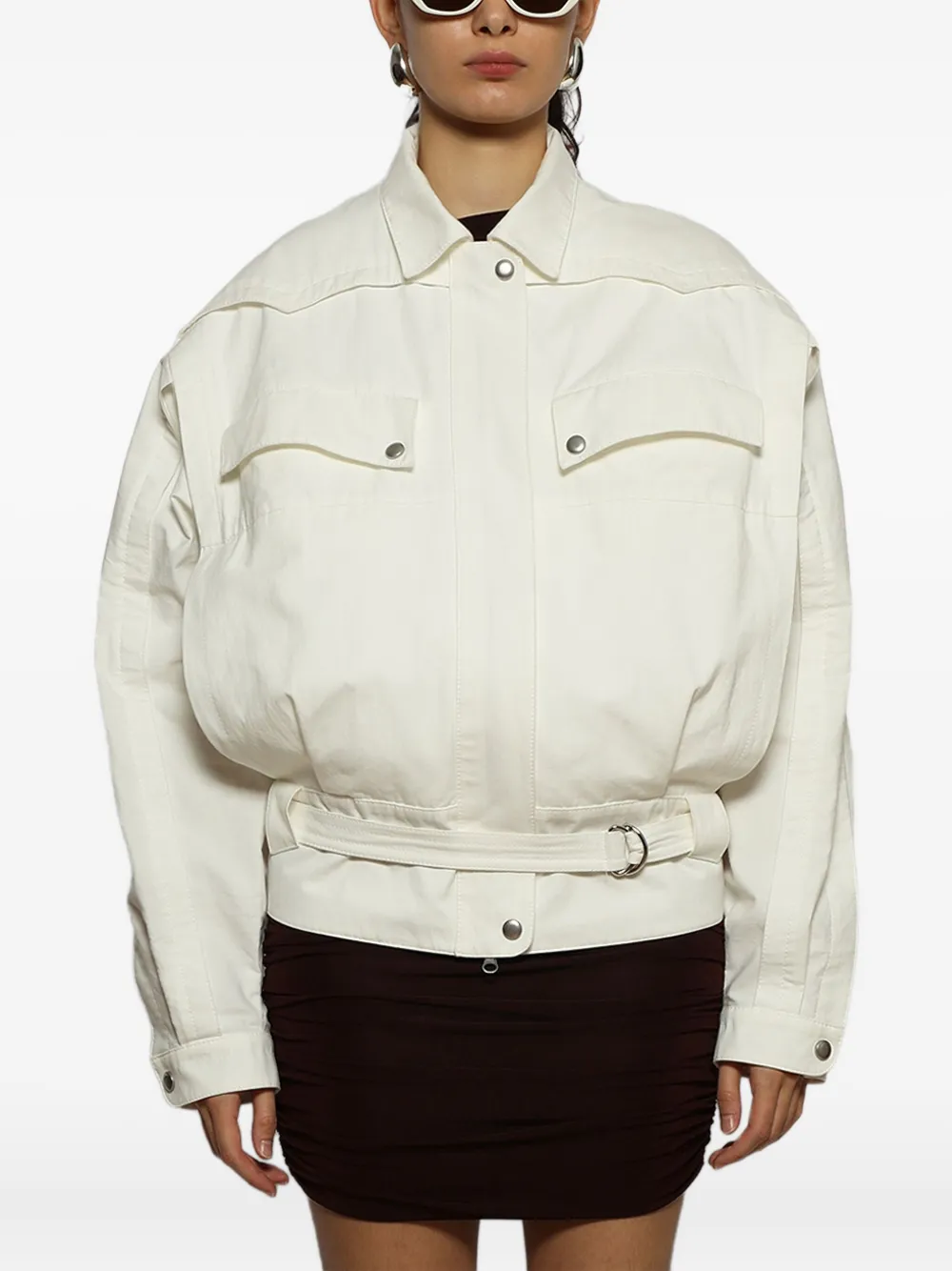 Magda Butrym Belted Bomber Jacket In Multi