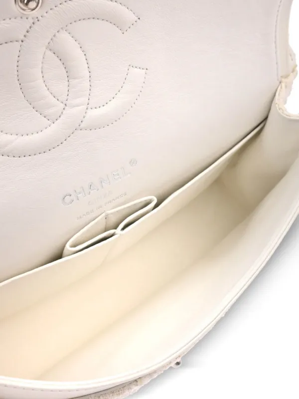 CHANEL Pre-Owned 2005 Medium Double Flap Shoulder Bag | White