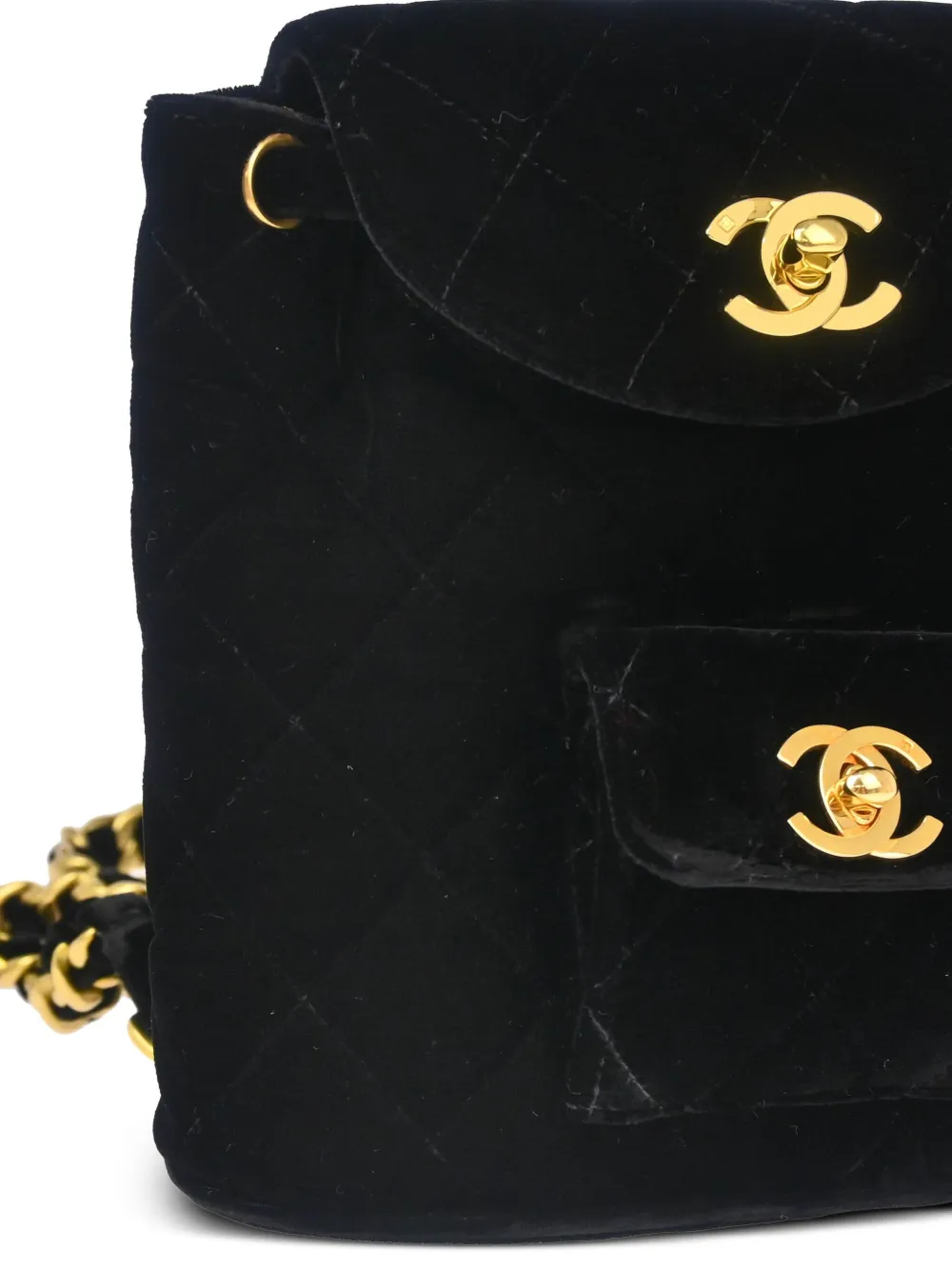 Pre-owned Chanel 1995 Small Duma Backpack In Black