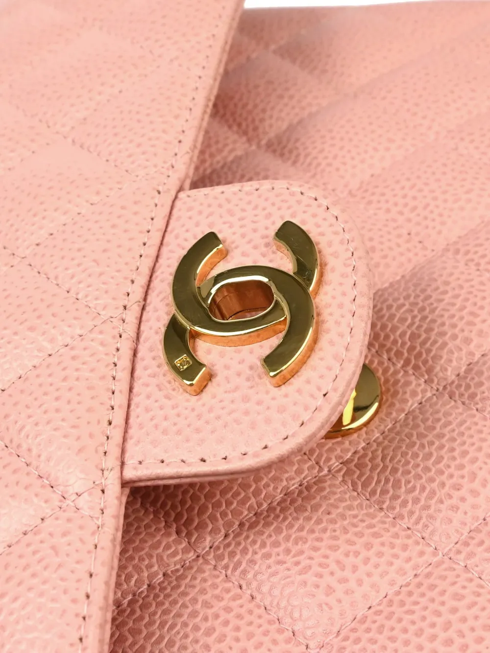 Pre-owned Chanel 2003 Small Double Flap Shoulder Bag In Pink
