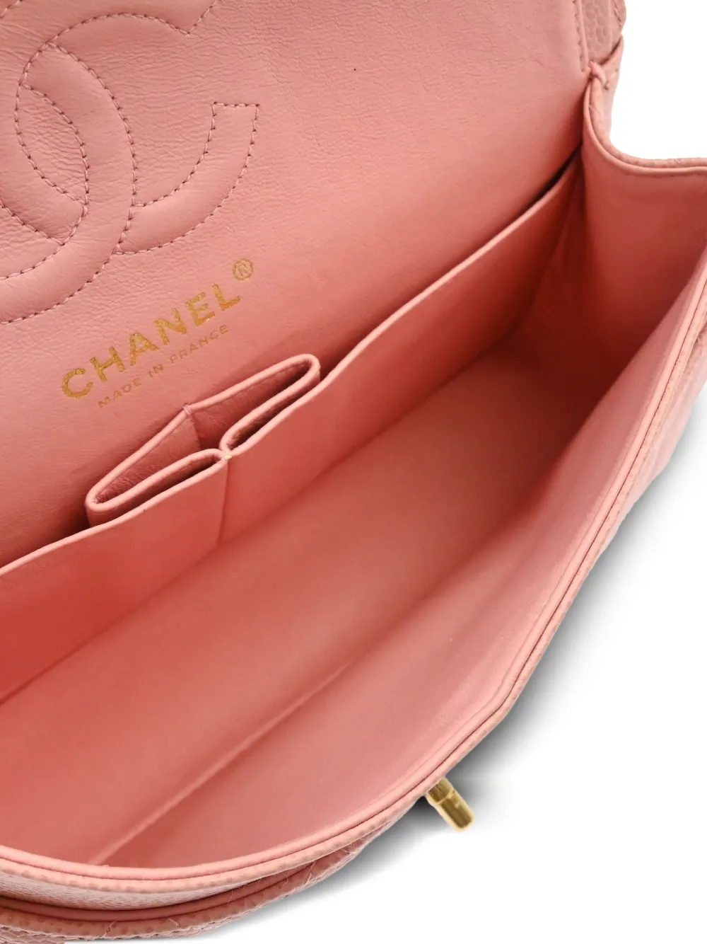 Pre-owned Chanel 2003 Small Double Flap Shoulder Bag In Pink