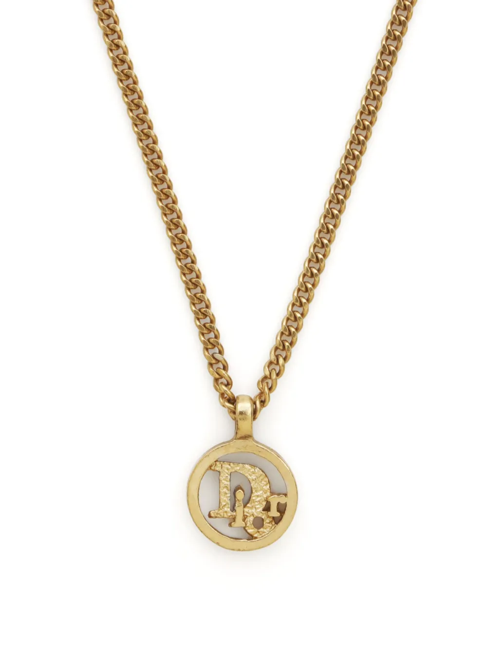 Christian Dior Pre-Owned 1990-2000 logo necklace - Goud